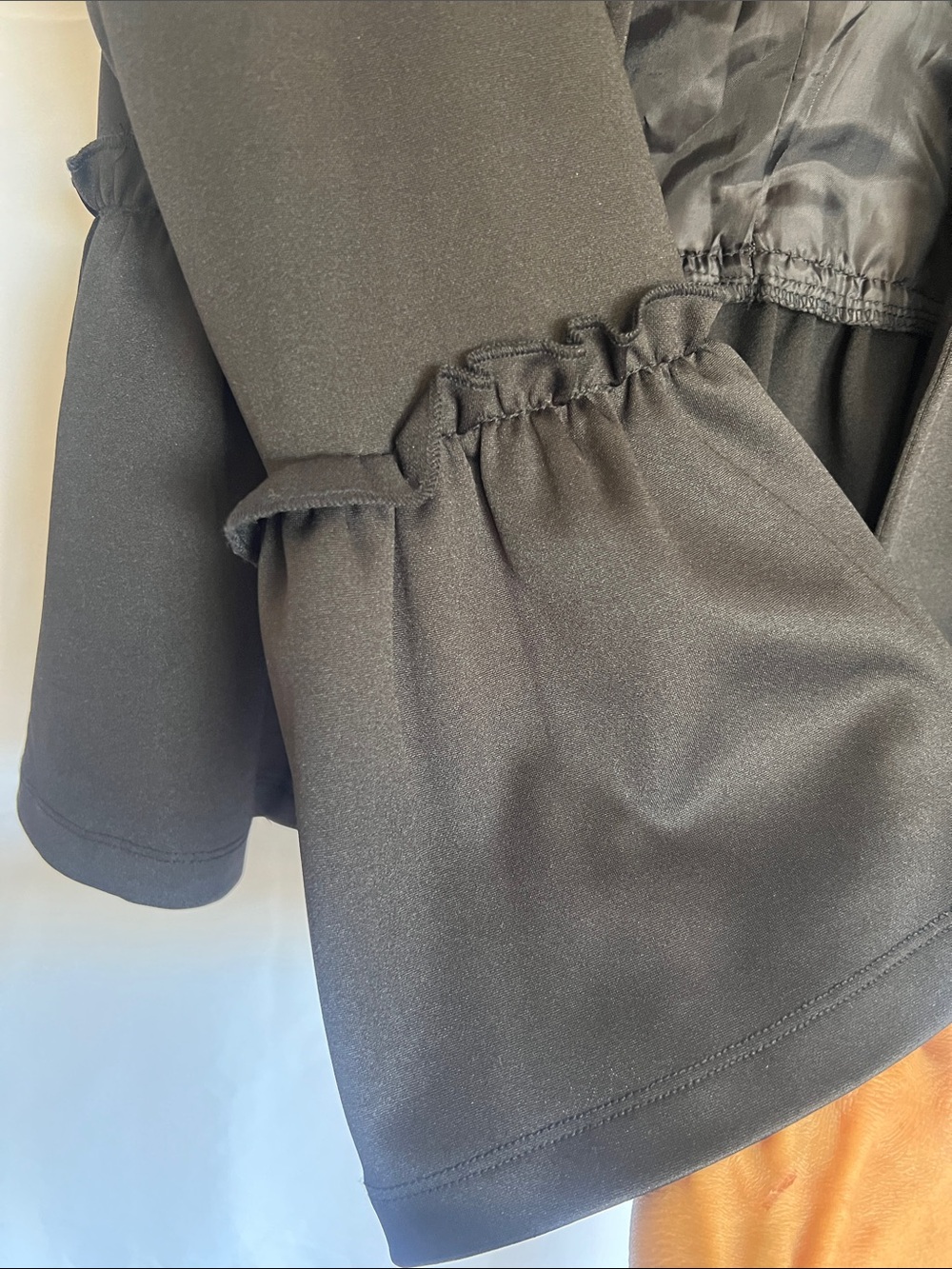 Doe & Rae Black Open-Front Ruffle Peplum Jacket - Picture 5 of 7